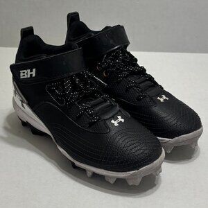 Under Armour Youth Harper 7 RM Black & White Baseball Cleats